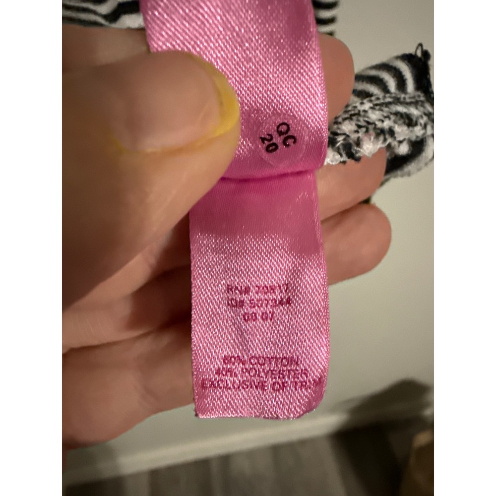Victorias Secret PINK Striped Hooded Top Black White V-Neck Empire Waist Small - Picture 4 of 7